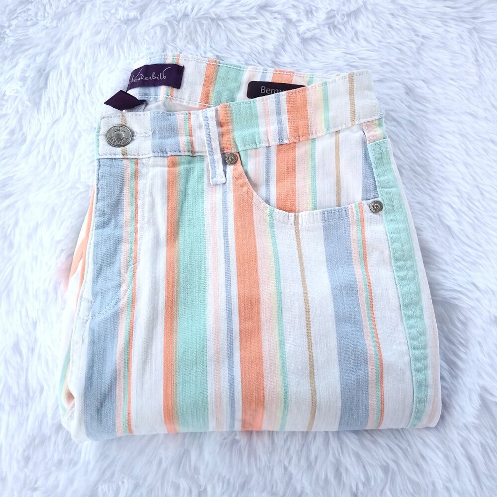 Gloria Vanderbilt Stretchy Bermuda Jean Shorts Fun Colors Size 12 Petite - Picture 15 of 15